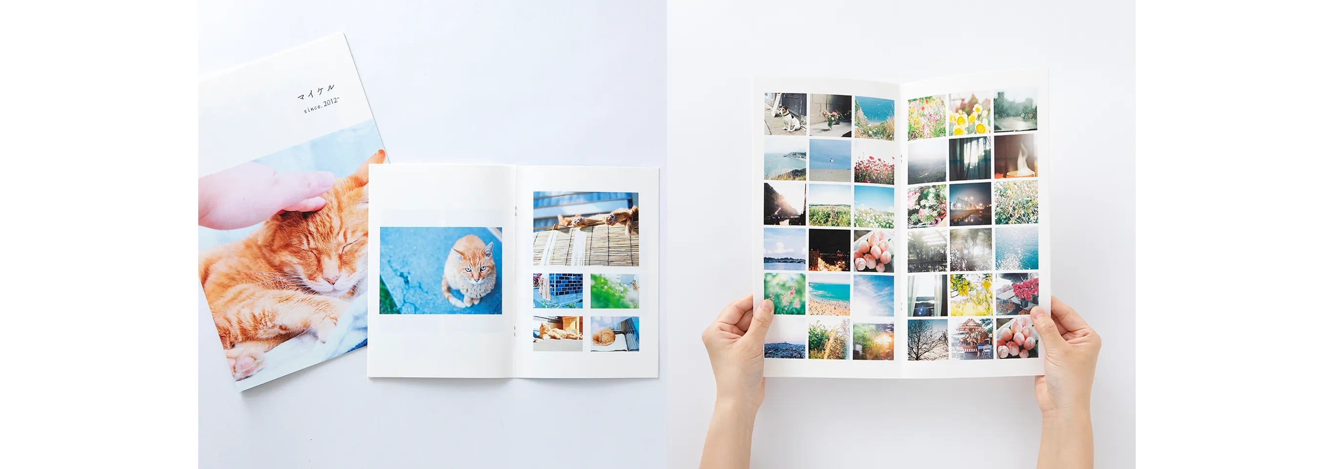 猫の写真で作ったPhotoZINE MAGAZINEと、たくさんの写真を一覧にしたPhotoZINE SLIM